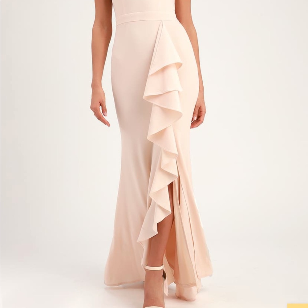 BNWT Lulus Ruffle Light Pink Dress - Picture 3 of 5